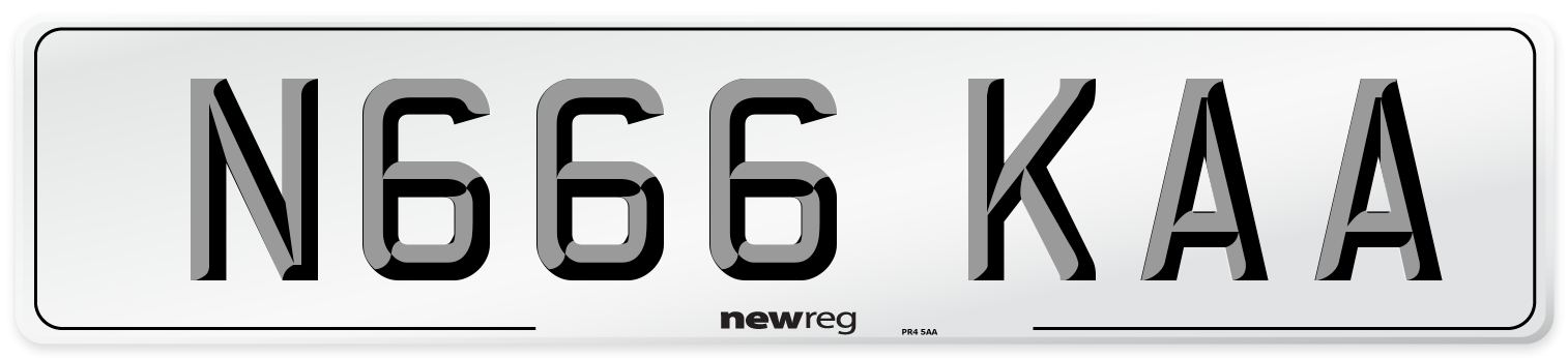 N666 KAA Number Plate from New Reg